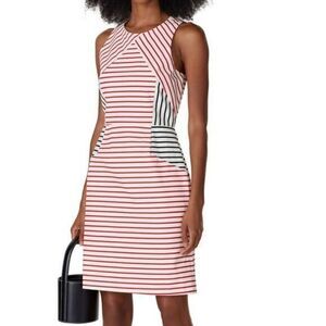 SLATE & WILLOW Red and Blue Striped Sleeveless Sheath Dress US 6